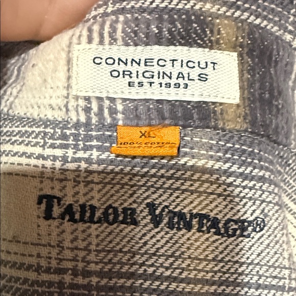 Tailor Vintage Gray and Cream Checkered Shirt - Picture 4 of 4